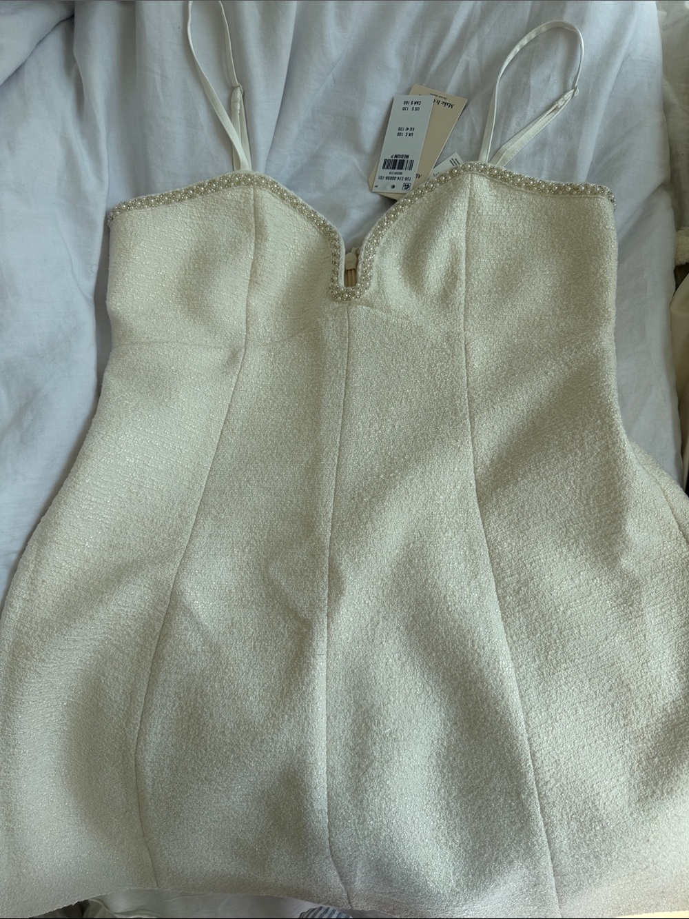 Abercrombie & Fitch Cream wedding party dress pearl lined Mini Dress